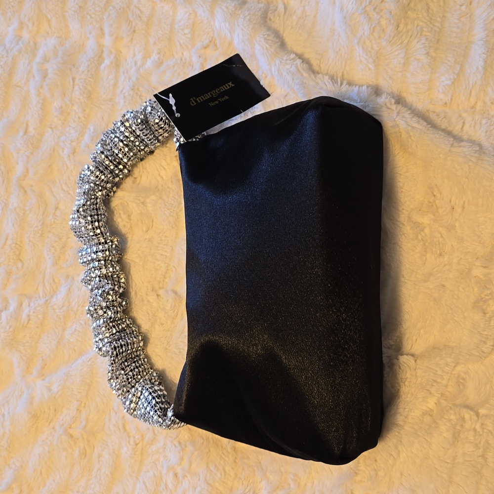d'margeaux New York Small Handbag.  Black with "diamond/silver" handle.  NWT